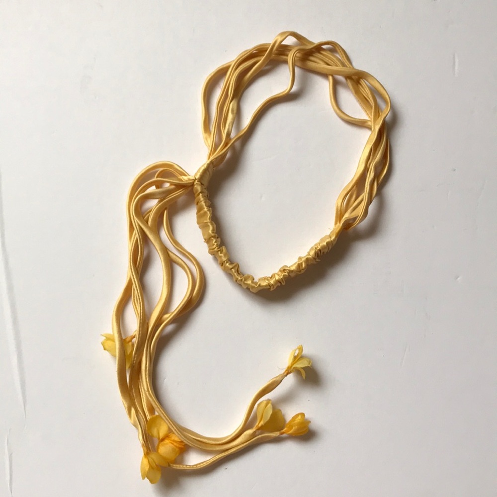 Sweet yellow headband with hanging flowers